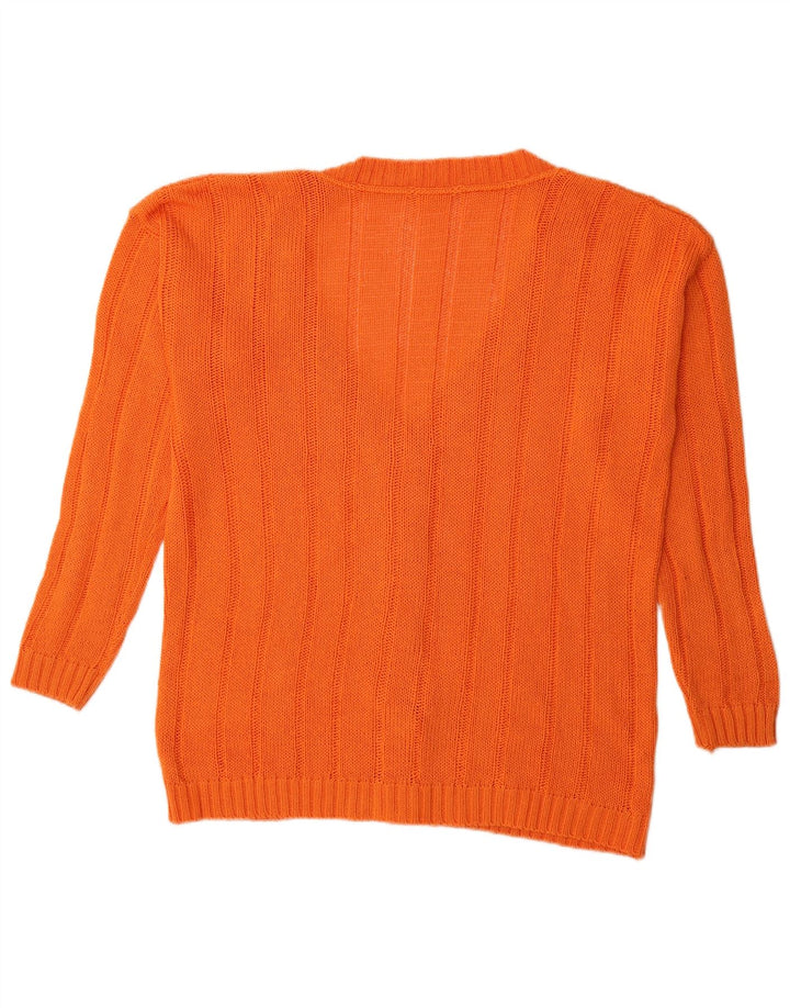 Vintage Womens Cardigan Sweater UK 16 Large Orange