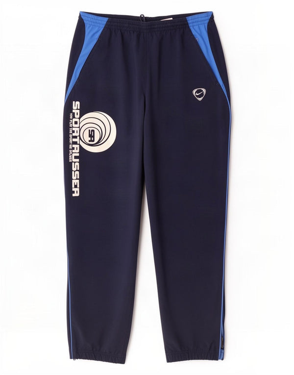 Nike Mens Graphic Tracksuit Trousers Joggers Large Navy Blue Colourblock