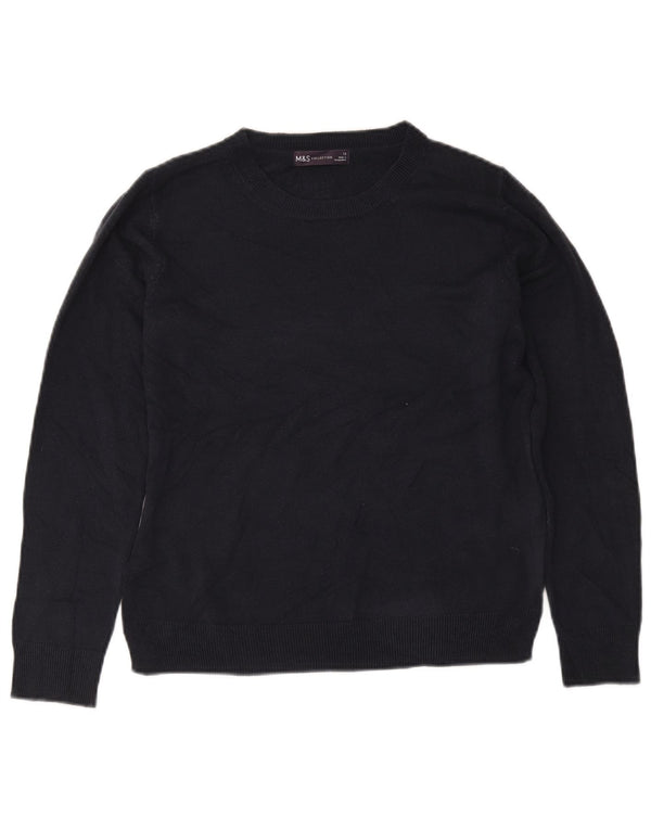 Marks & Spencer Womens Crew Neck Jumper Sweater UK 12 Medium Navy Blue