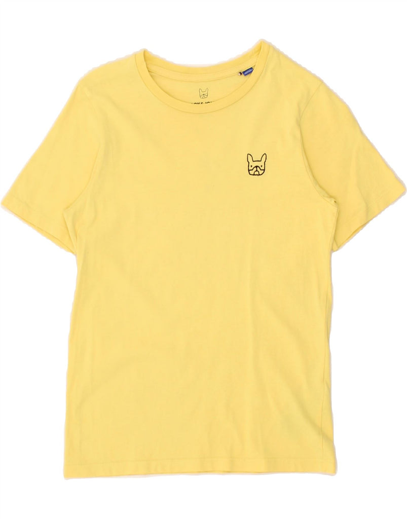 JACK & JONES Boys T-Shirt Top 11-12 Years Yellow Cotton Vintage Jack & Jones and Second-Hand Jack & Jones from Messina Hembry 