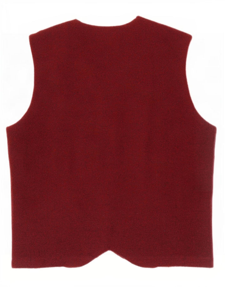 Fila Mens Knit Waistcoat Medium Maroon Flecked Wool