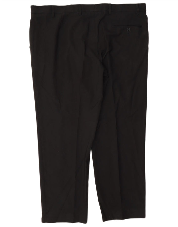 Marks & Spencer Mens Regular Fit Suit Trousers W42 L29 Black Polyester