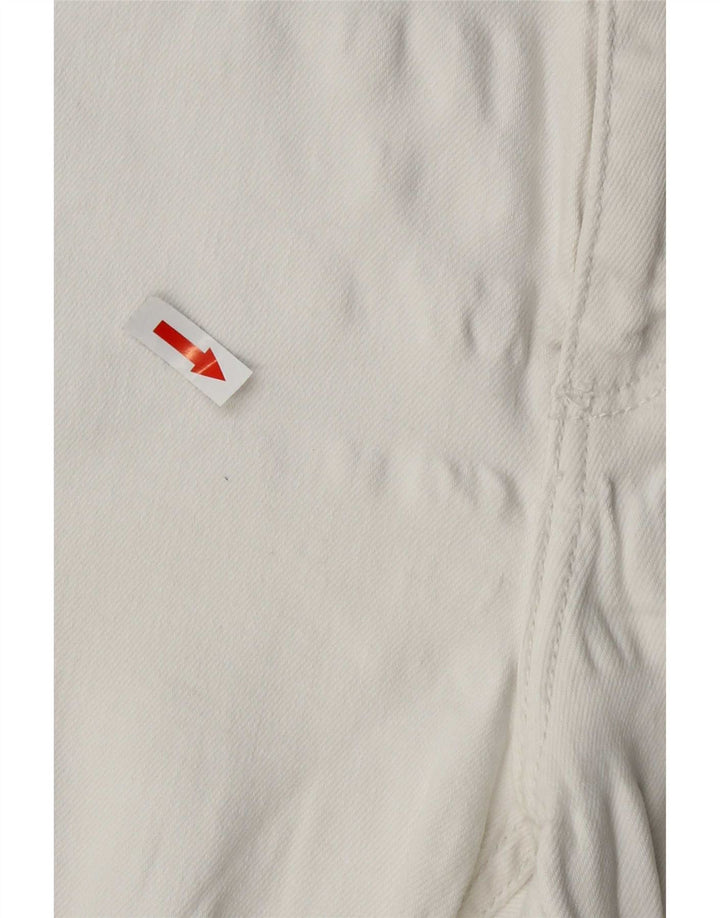 Zara Womens Straight Cropped Trousers Large W32 L25 White