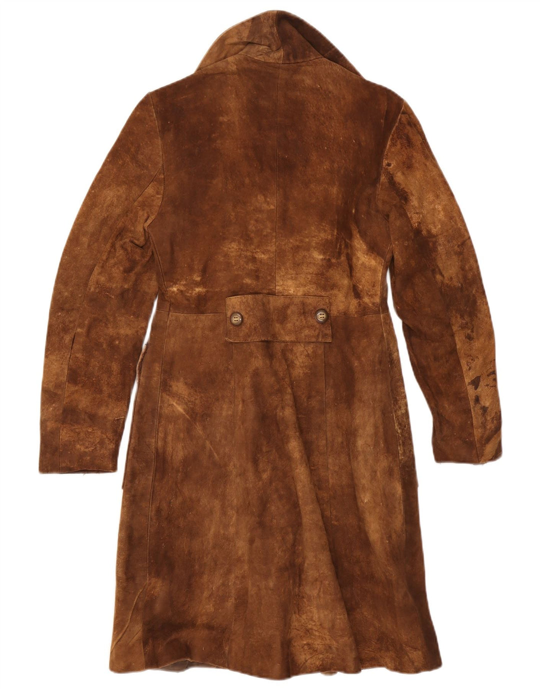 Vintage Womens Suede Overcoat UK 10 Small Brown