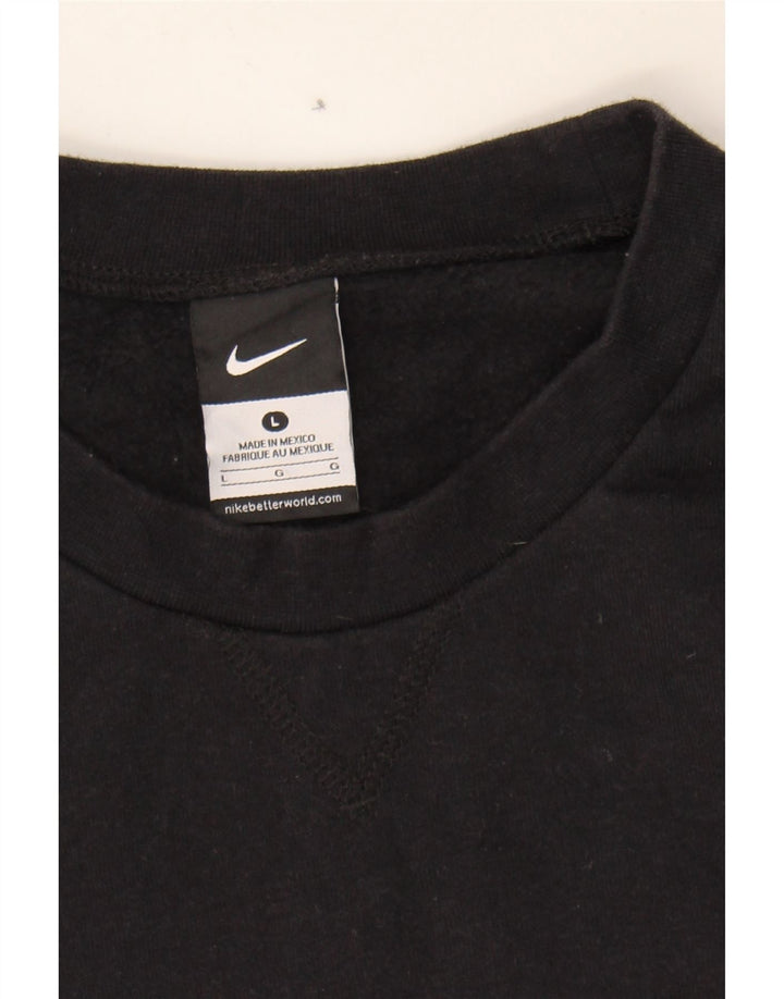 NIKE Mens Graphic Sweatshirt Jumper Large Black Cotton Vintage Nike and Second-Hand Nike from Messina Hembry 