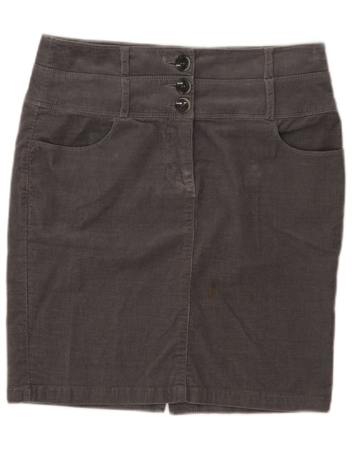 Benetton Womens Mini Corduroy Skirt IT 42 Medium W30 Grey Cotton
