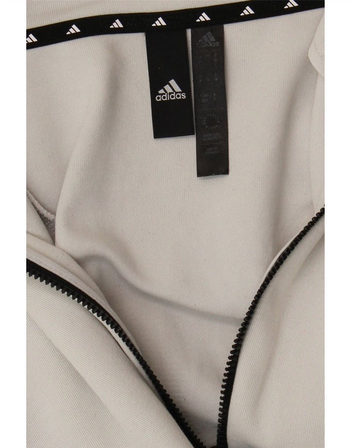 Adidas Mens Zip Hoodie Sweater Medium Grey Colourblock
