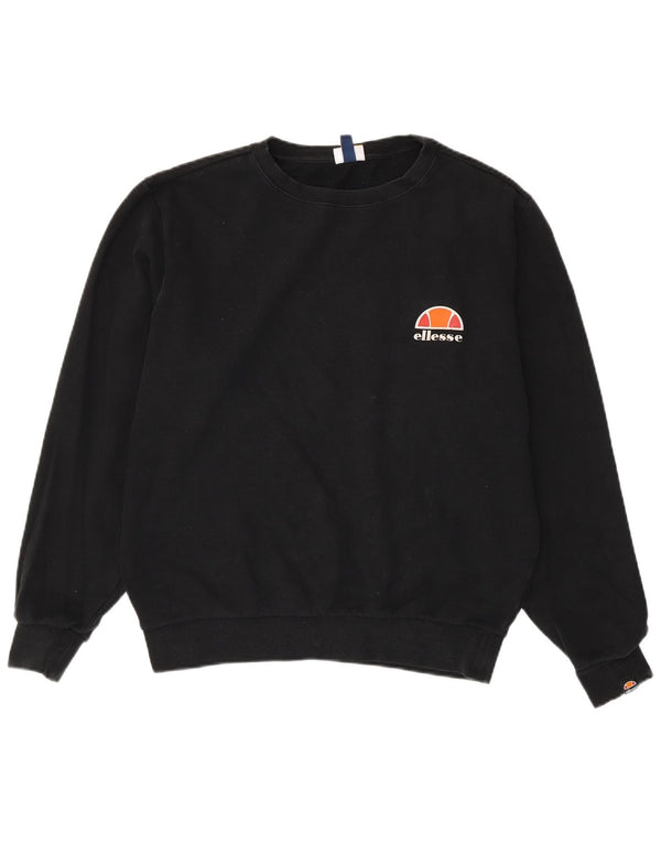 Ellesse Womens Oversized Sweatshirt Jumper UK 14 Large Black Cotton