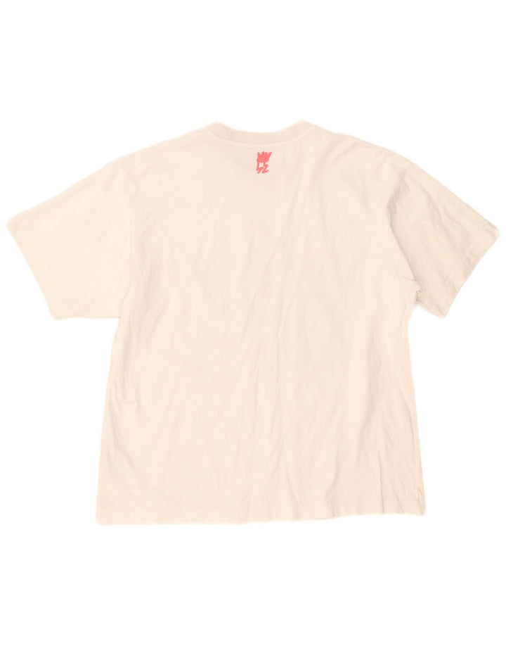 Adidas Mens Graphic T-Shirt Top Medium White Cotton
