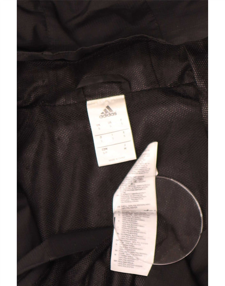 Adidas Mens Hooded Rain Jacket UK 36 Small Black Colourblock Polyester