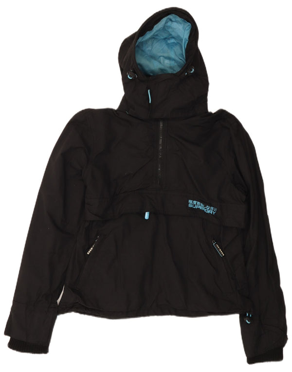 SUPERDRY Womens The Windcagoule Hooded Anorak Jacket UK 16 Large Black
