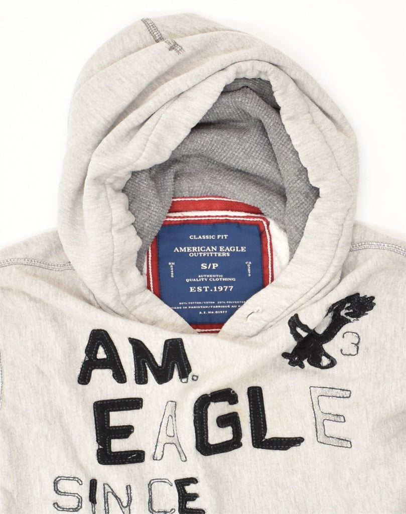 AMERICAN EAGLE OUTFITTERS Mens Classic Fit Graphic Hoodie Jumper Small Grey | Vintage American Eagle Outfitters | Thrift | Second-Hand American Eagle Outfitters | Used Clothing | Messina Hembry 