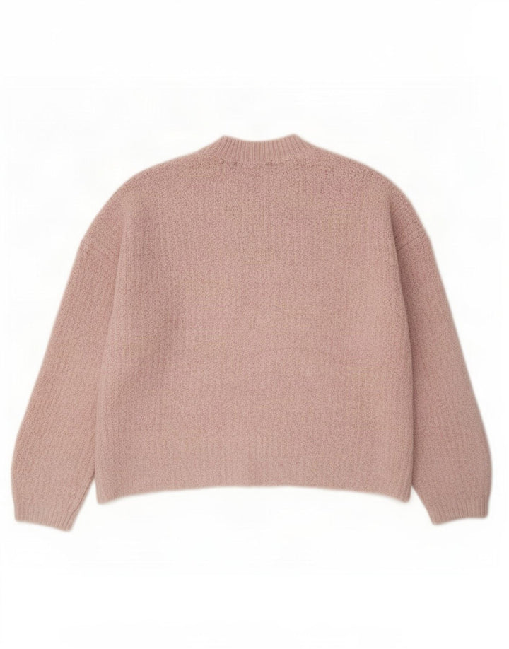 Marks & Spencer Womens Oversized Crew Neck Jumper Sweater UK 14 Medium Pink