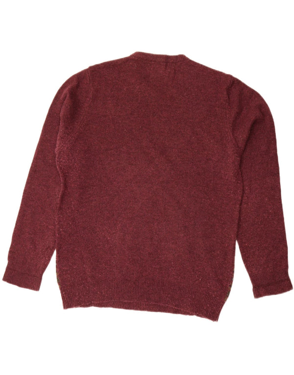 Marks & Spencer Mens Blue Harbour Crew Neck Jumper Sweater Medium Burgundy
