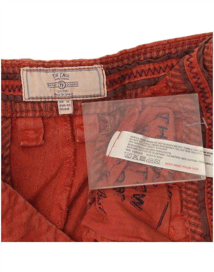 Fat Face Womens Chino Shorts UK 12 Medium W32 Red Cotton