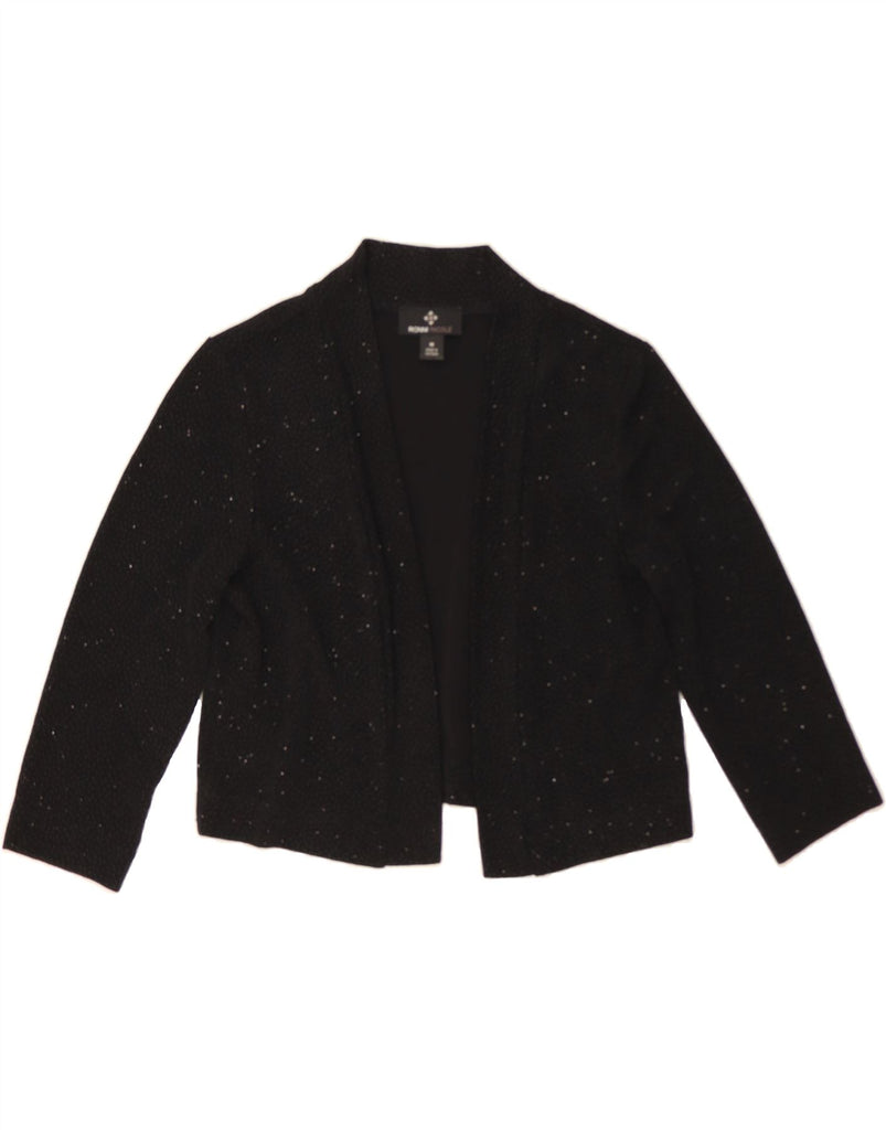 RONNI NICOLE Womens Crop Blazer Jacket UK 12 Medium Black Flecked Vintage Ronni Nicole and Second-Hand Ronni Nicole from Messina Hembry 