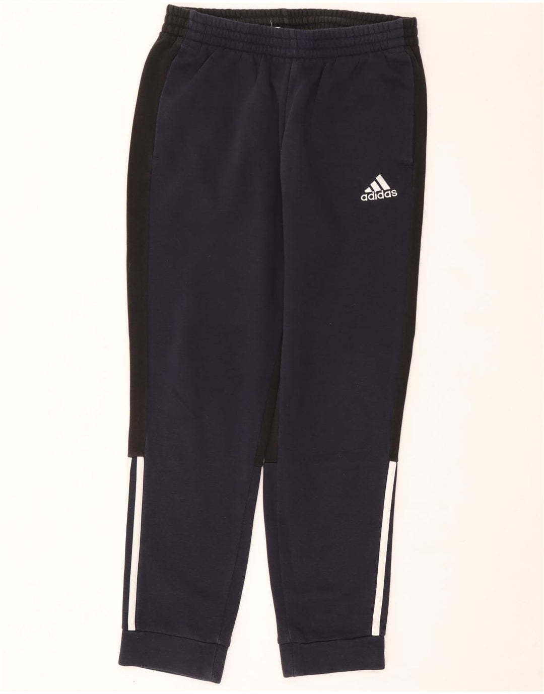 ADIDAS Mens Tracksuit Trousers Joggers Medium  Navy Blue Colourblock