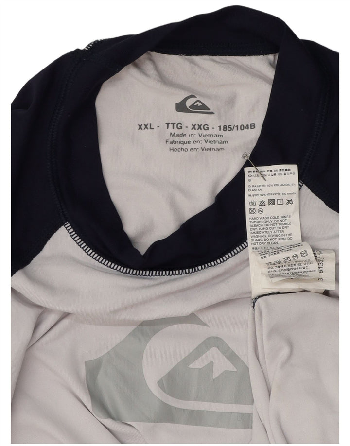 Quiksilver Mens Graphic T-Shirt Top 2XL White Colourblock Polyamide