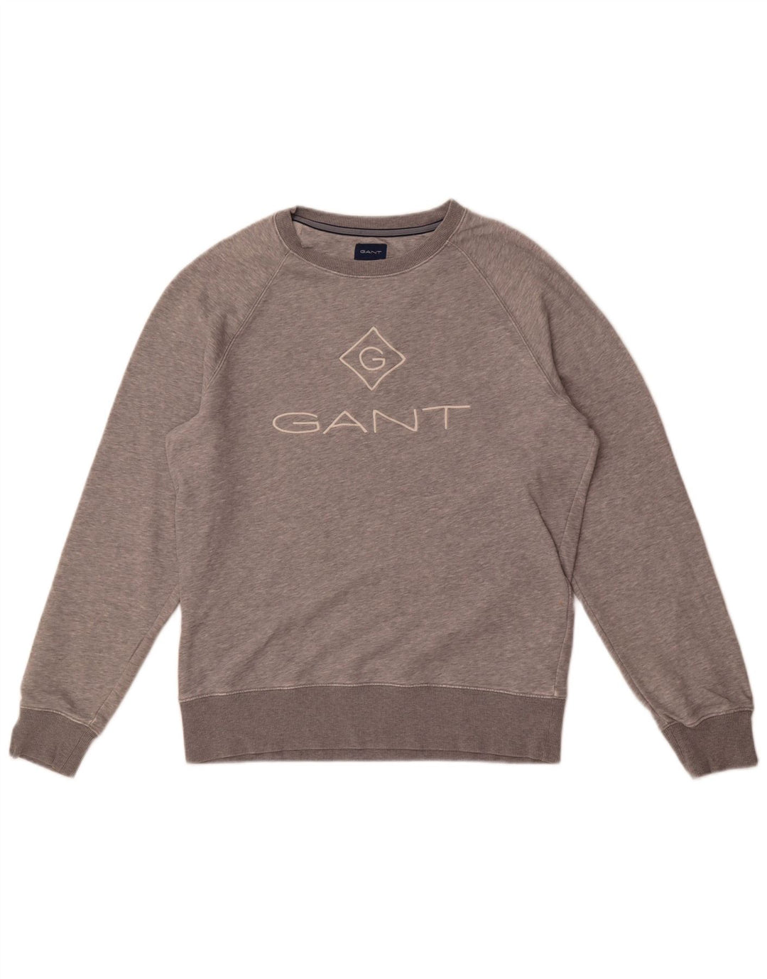 Gant Mens Graphic Sweatshirt Jumper Large Grey Flecked Cotton