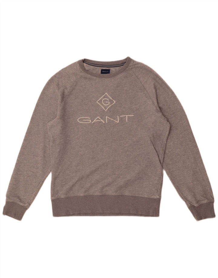 Gant Mens Graphic Sweatshirt Jumper Large Grey Flecked Cotton