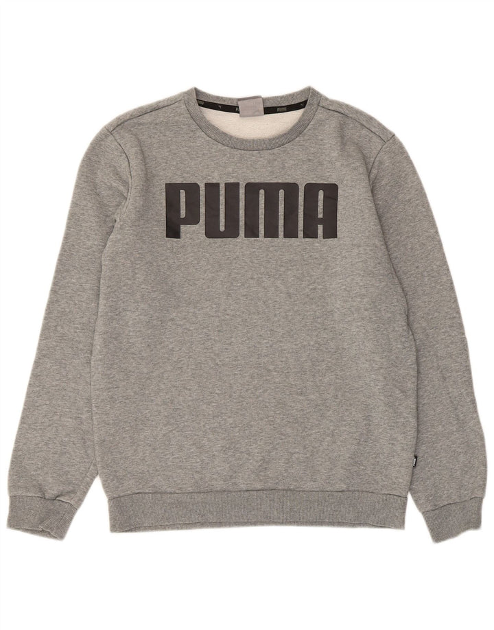 Puma Mens Graphic Sweatshirt Jumper Small Grey Cotton