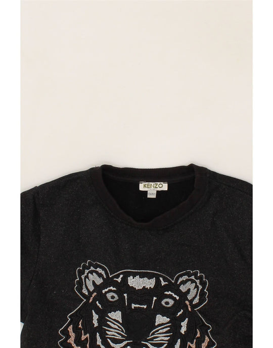 KENZO Felpa con cappuccio grafica per bambine 11-12 anni Nero