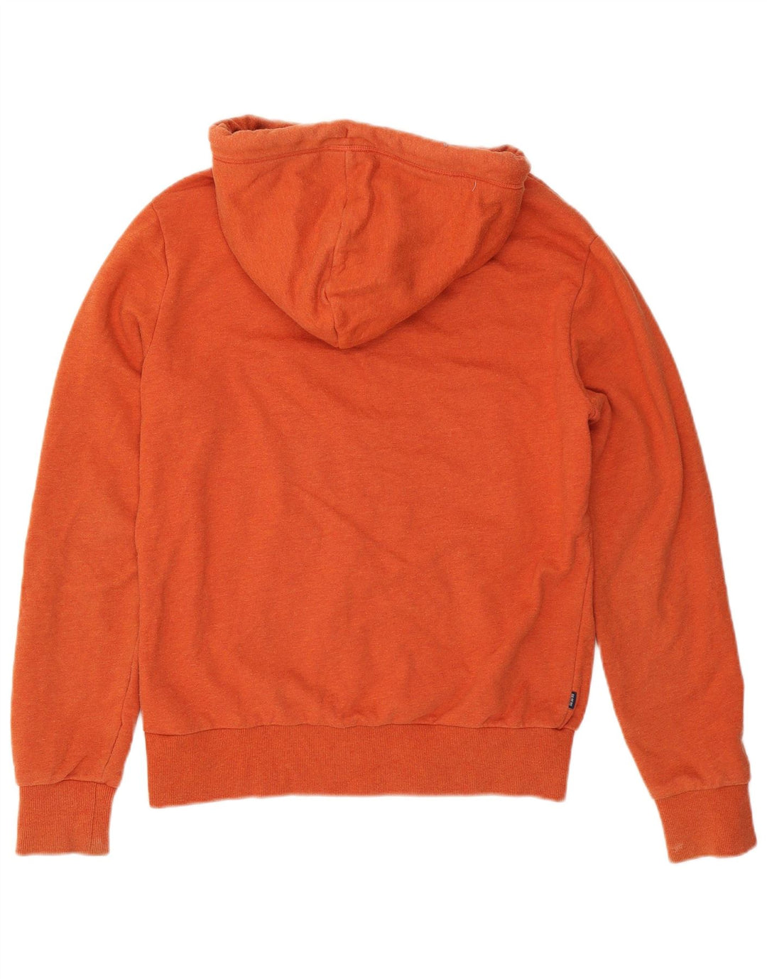 Superdry Mens Zip Hoodie Sweater Large Orange Cotton