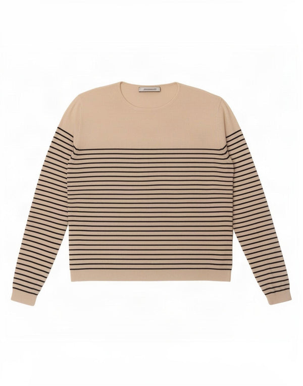 Zara Womens Crop Blouse Top UK 16 Large Off White Striped Viscose