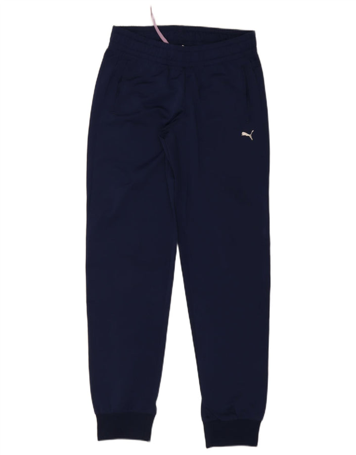 Puma Womens Tracksuit Trousers Joggers UK 10 Small Navy Blue Polyester