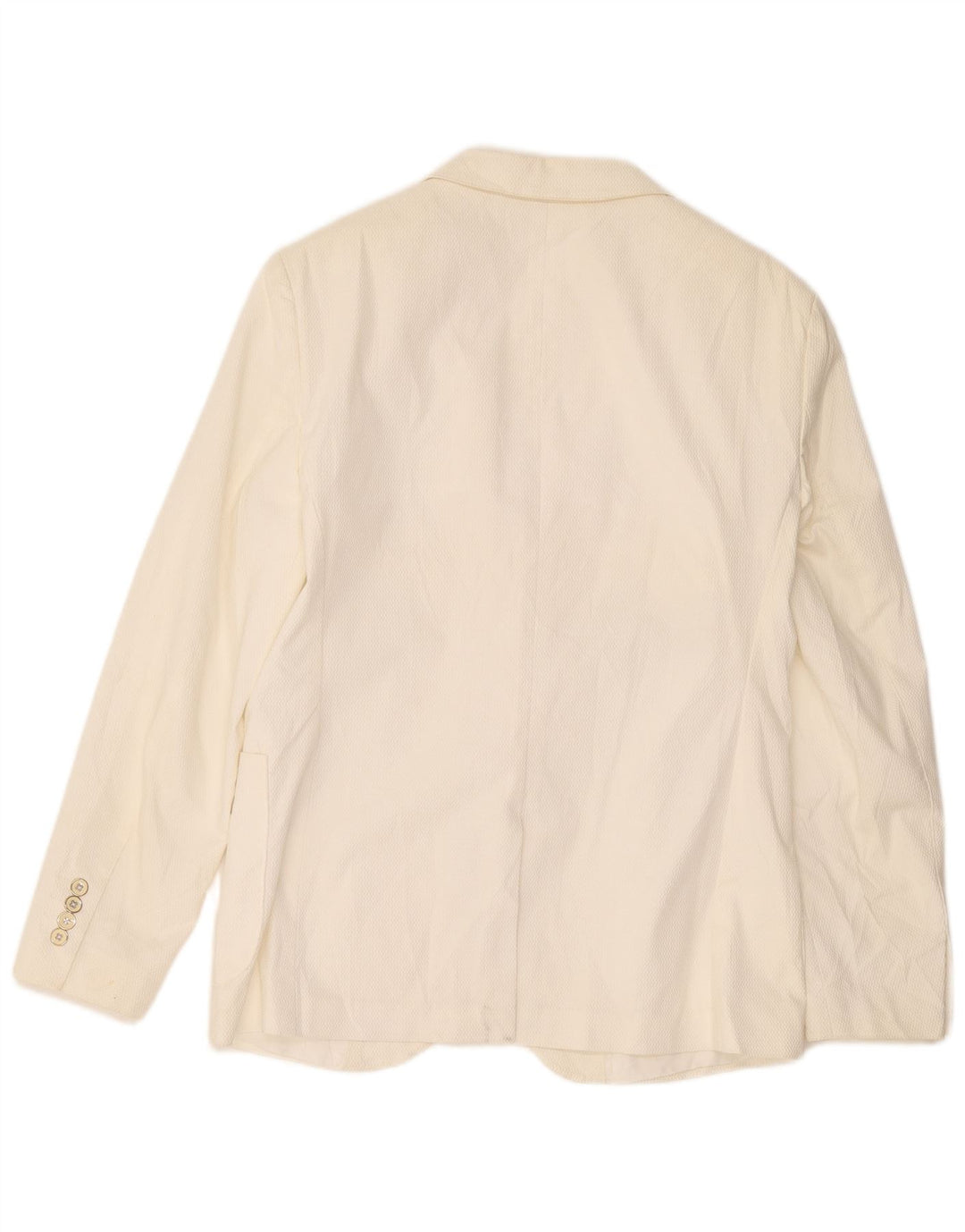 Zara Mens 2 Button Blazer Jacket UK 38 Medium White Cotton