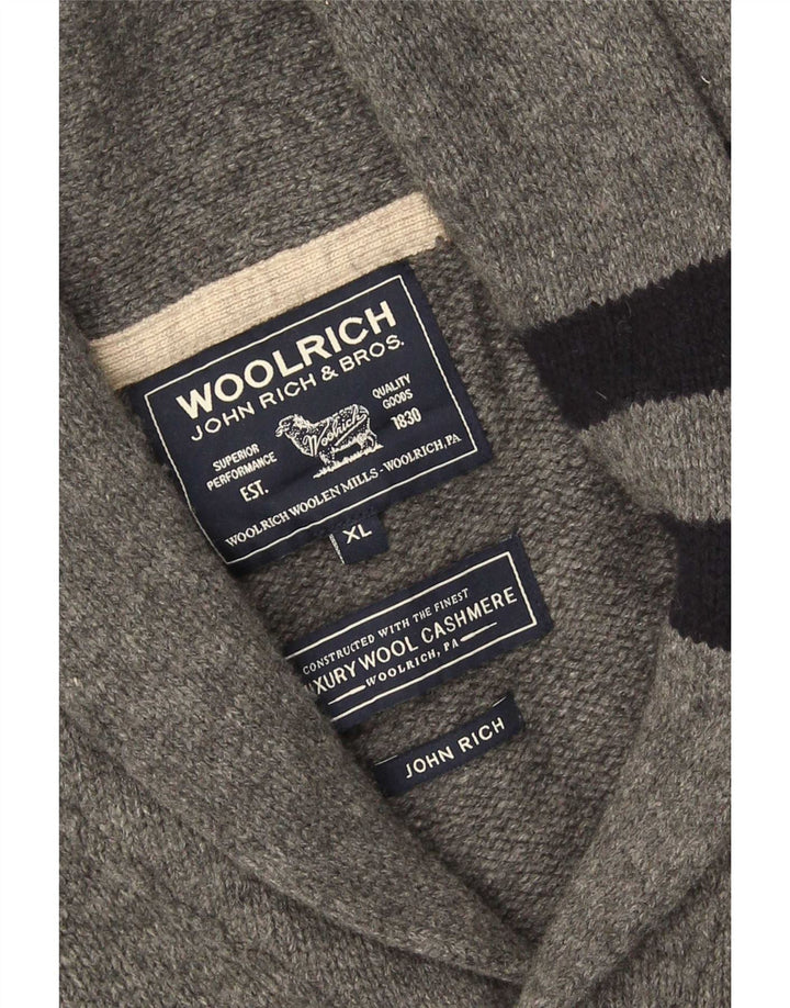 Woolrich Mens Cardigan Sweater XL Grey Cashmere