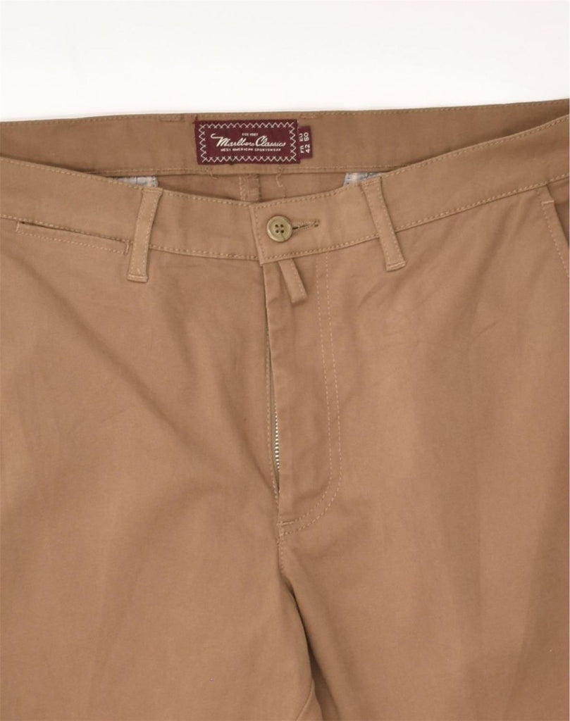 MARLBORO CLASSICS Mens Straight Casual Trousers EU 50 Large E34 L32 Brown | Vintage Marlboro Classics | Thrift | Second-Hand Marlboro Classics | Used Clothing | Messina Hembry 