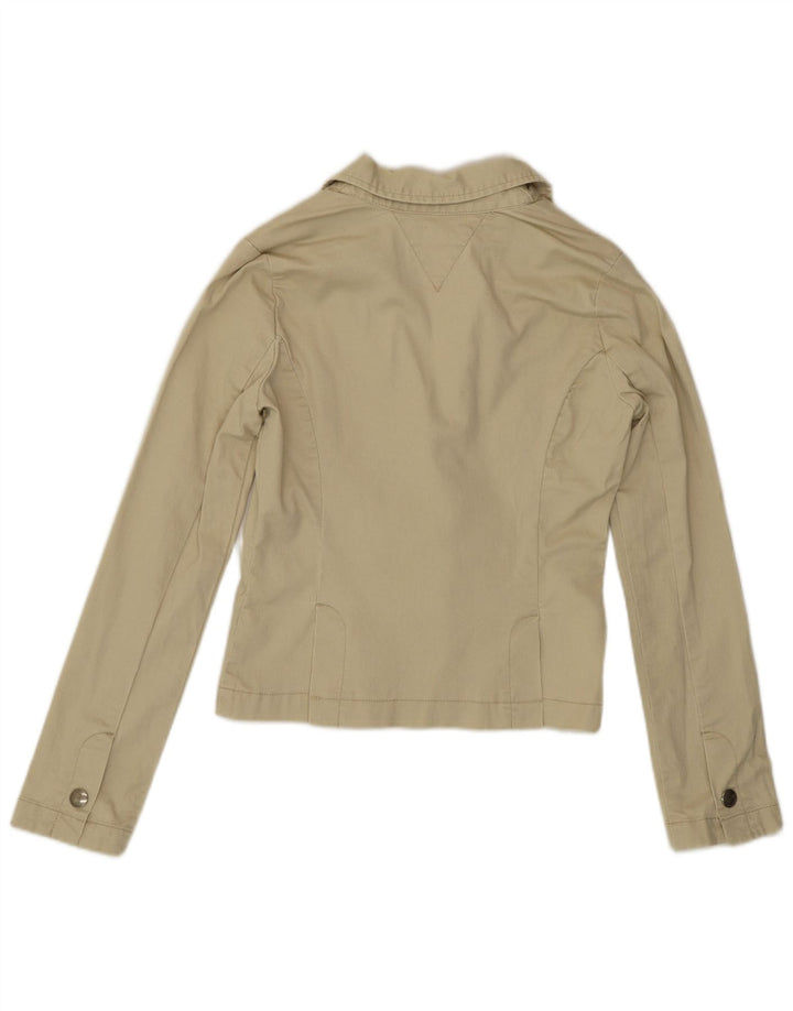 Tommy Hilfiger Womens 2 Button Blazer Jacket UK 12 Medium Beige Cotton