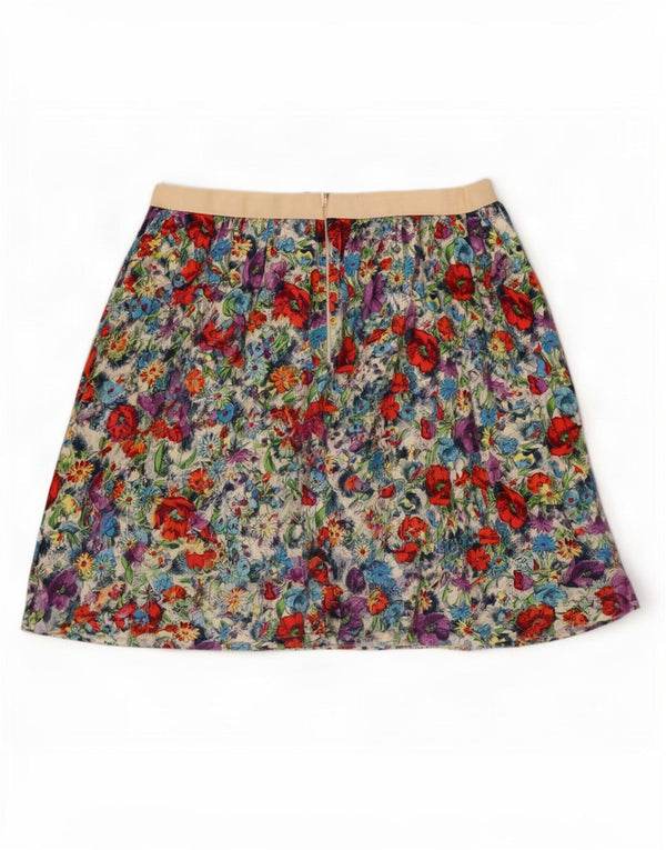 Topshop Womens Mini Skirt UK 12 Medium W28 Multicoloured Floral Viscose