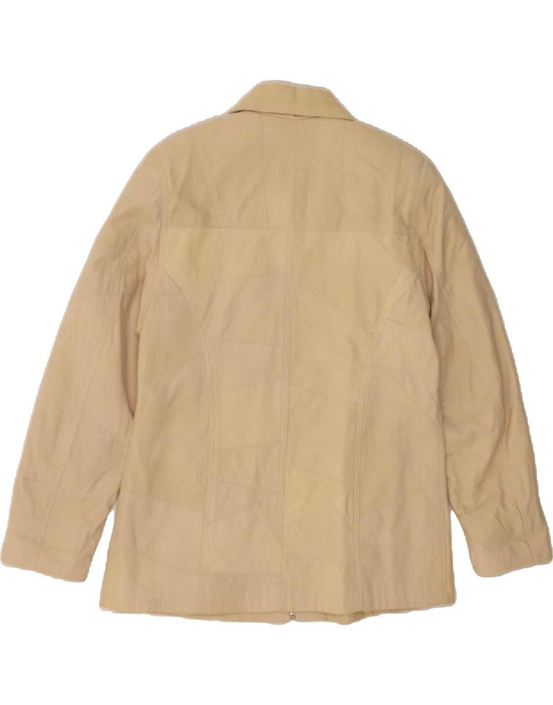 VINTAGE Womens Bomber Jacket UK 14 Medium Beige Synthetic Vintage Vintage and Second-Hand Vintage from Messina Hembry 