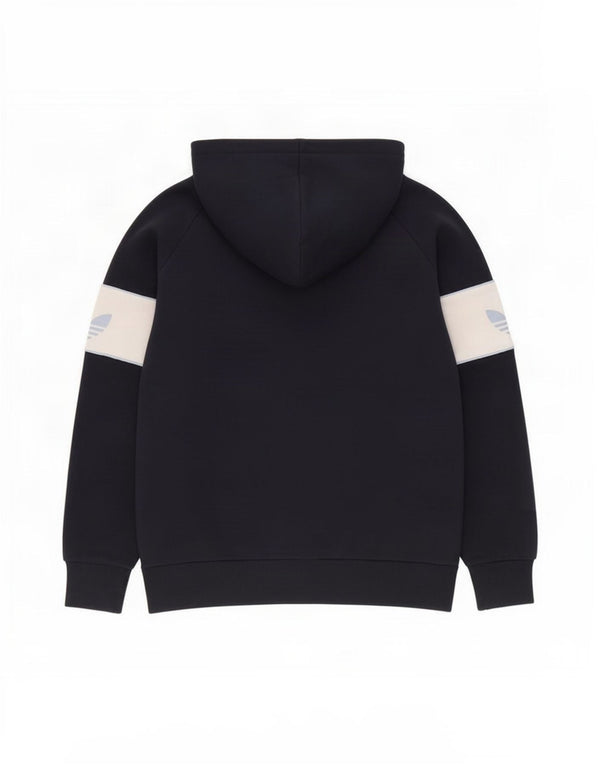 Adidas Mens Graphic Hoodie Jumper Medium Navy Blue Colourblock Cotton