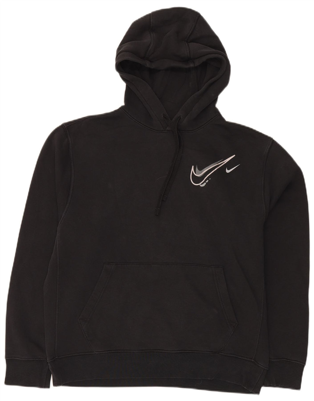 Nike Mens Hoodie Jumper Medium Black Cotton