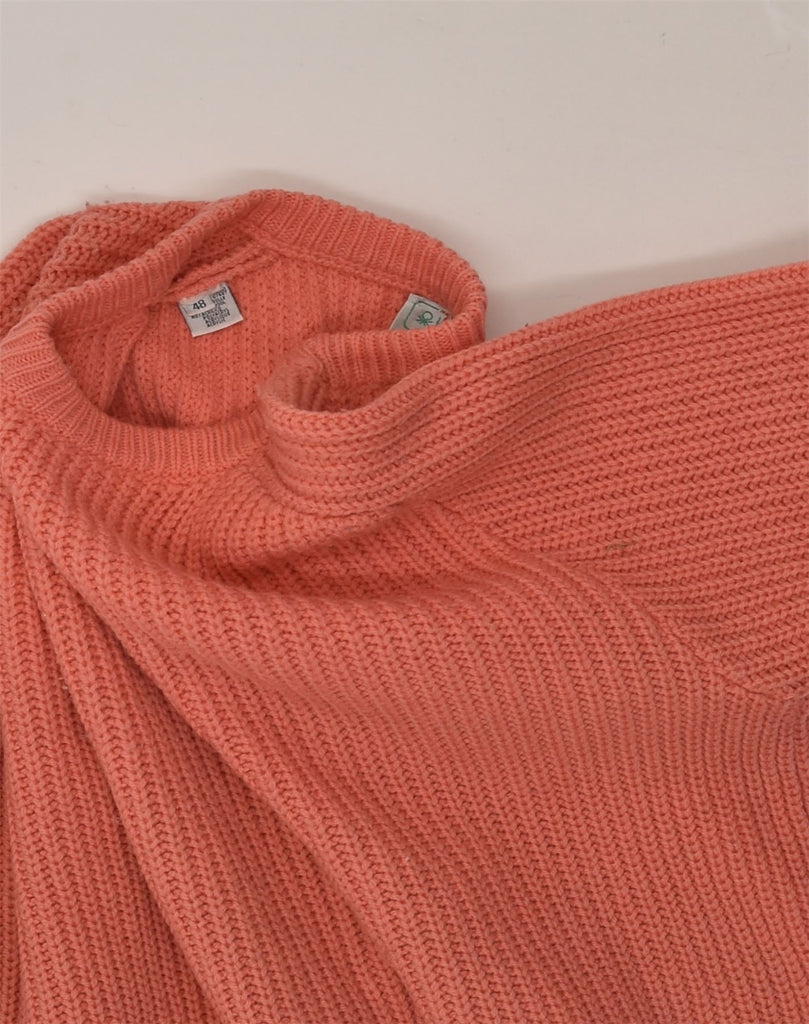 BENETTON Womens Crew Neck Jumper Sweater IT 48 XL Orange Wool | Vintage Benetton | Thrift | Second-Hand Benetton | Used Clothing | Messina Hembry 