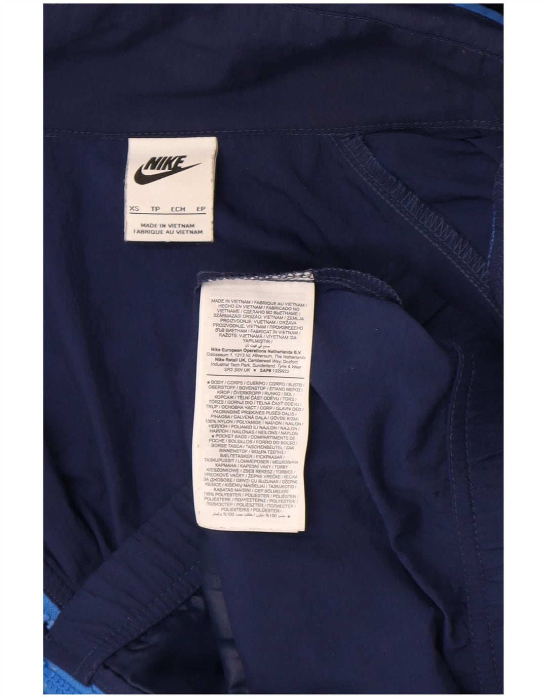 Nike Mens Hooded Tracksuit Top Jacket XS Navy Blue Nylon
