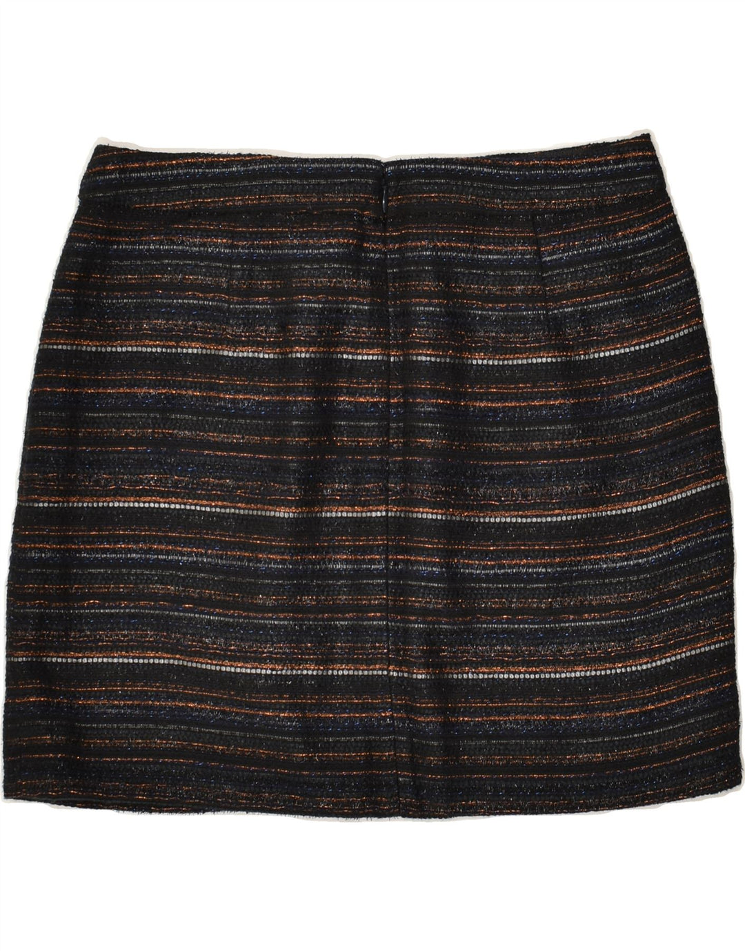 J. CREW Womens Mini Skirt US 6 Medium W30 Black Striped Polyester | Vintage J. Crew | Thrift | Second-Hand J. Crew | Used Clothing | Messina Hembry 