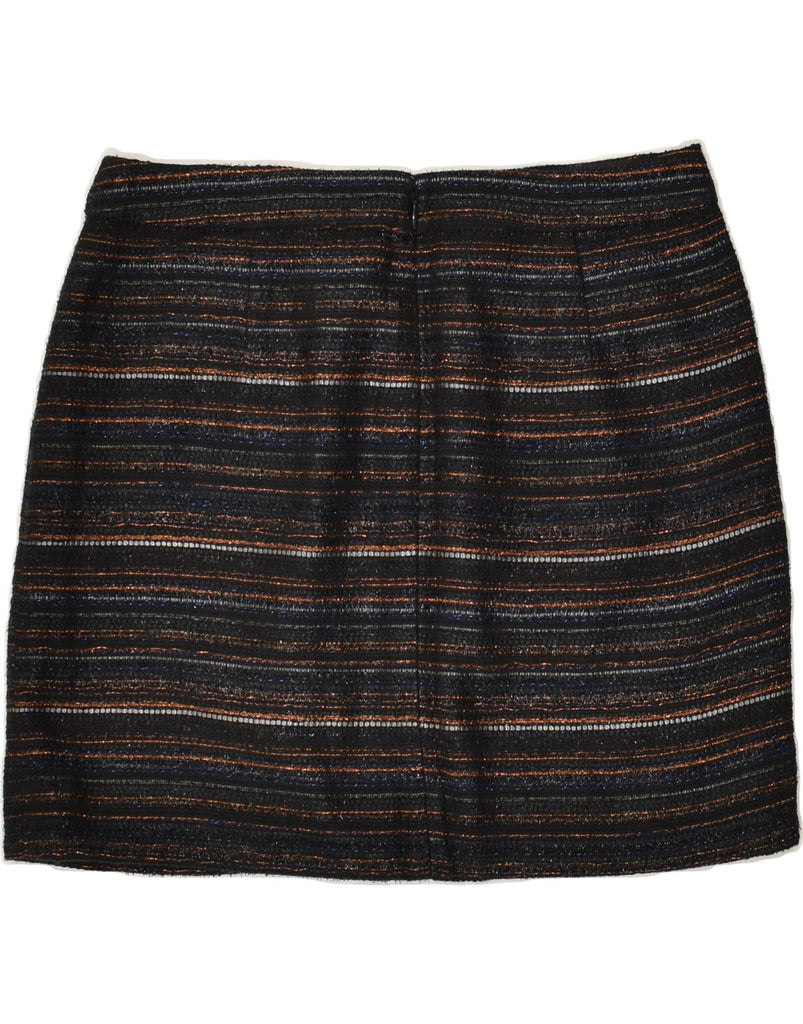 J. CREW Womens Mini Skirt US 6 Medium W30 Black Striped Polyester | Vintage J. Crew | Thrift | Second-Hand J. Crew | Used Clothing | Messina Hembry 