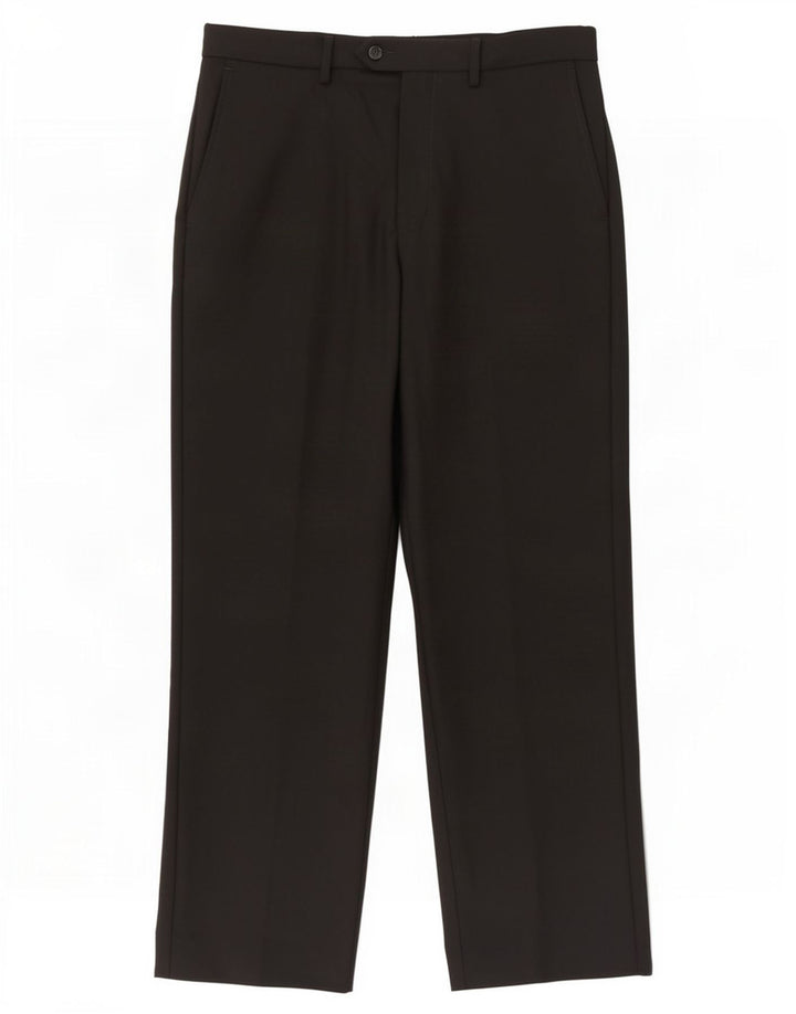Marks & Spencer Mens Tailored Fit Casual Trousers W34 L31 Black Polyester