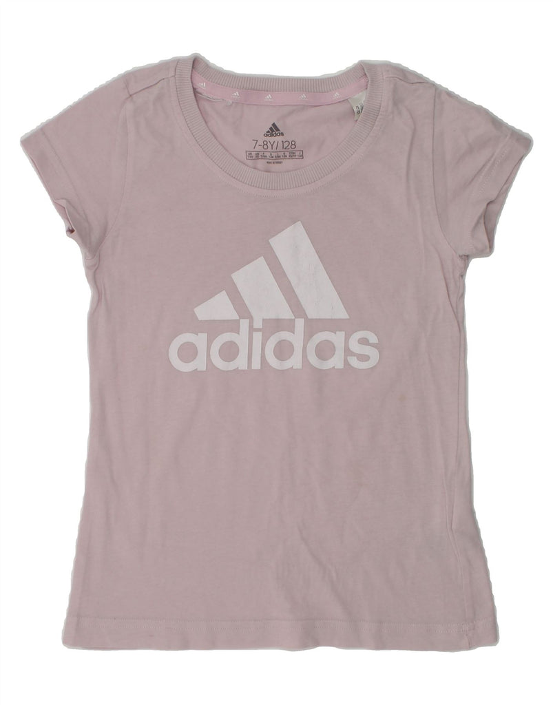 ADIDAS Girls Graphic T-Shirt Top 7-8 Years Pink Cotton | Vintage Adidas | Thrift | Second-Hand Adidas | Used Clothing | Messina Hembry 