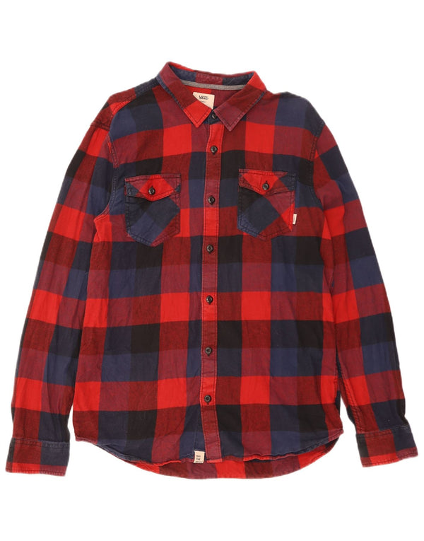 Vans Mens Tailored Fit Tailored Fit Flannel Shirt Large Red Check