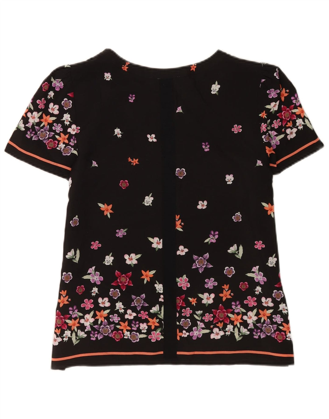 Oasis Womens Blouse Top UK 10 Small Black Floral Polyester
