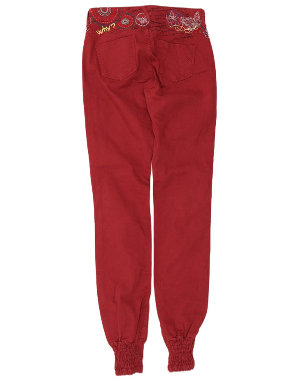 Desigual Womens Graphic Joggers Casual Trousers W28 L34 Red Floral