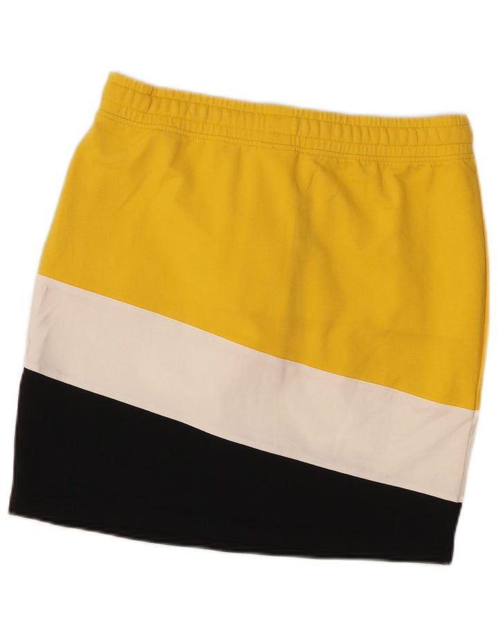 Reebok Womens Skirt UK 12/14 Medium W30 Yellow Colourblock