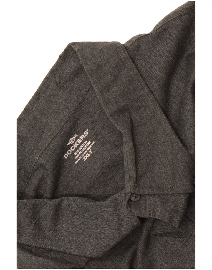 Dockers Mens Tall Shirt 3XL Grey Cotton