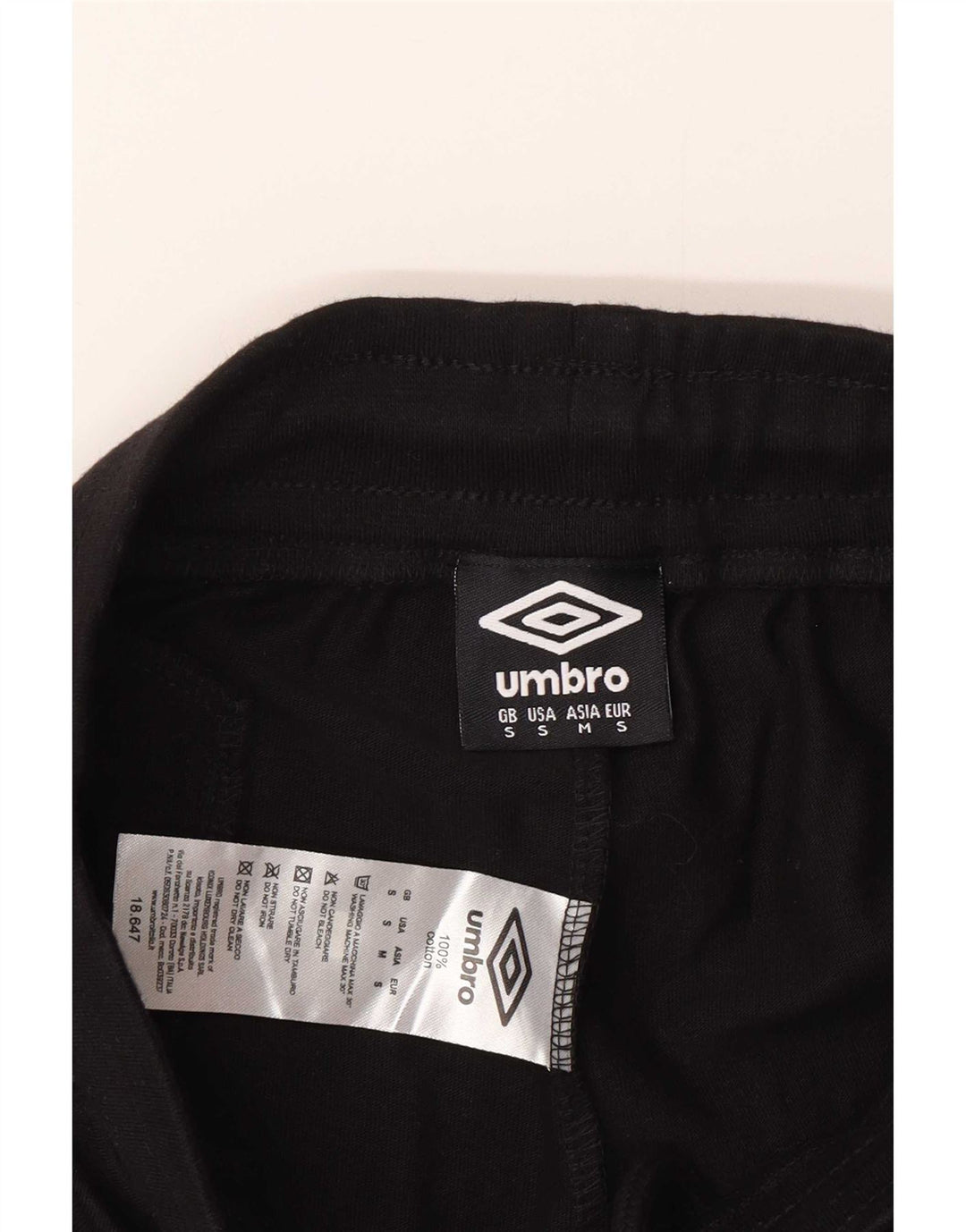 Umbro Mens Sport Shorts Small Black Cotton