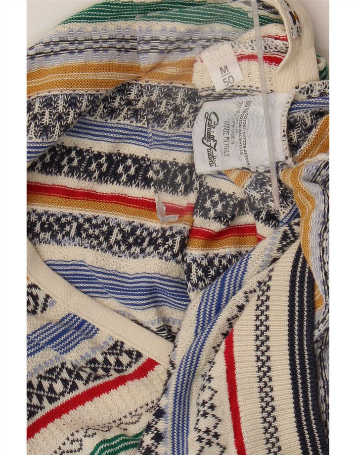 Gabriella Frattini Mens Cardigan Sweater Medium Multicoloured Fair Isle